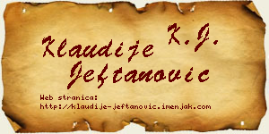 Klaudije Jeftanović vizit kartica